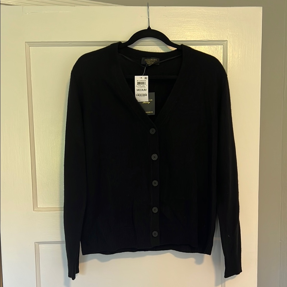 Charter Club Luxury Cashmere Black Cardigan